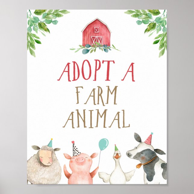 Anta en Boskap Barnyard Boy Birthday Poster (Framsidan)