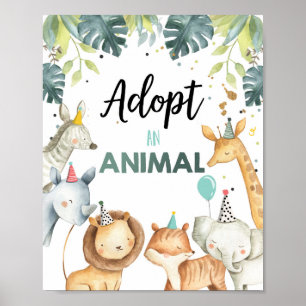 Anta en djurhälsoskylt från Safari Animals från fö Poster