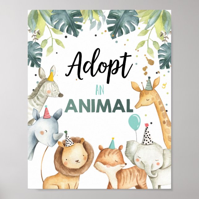 Anta en djurhälsoskylt från Safari Animals från fö Poster (Framsidan)