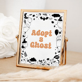 Anta en Ghost-Orange Ghost Halloween Birthday Poster