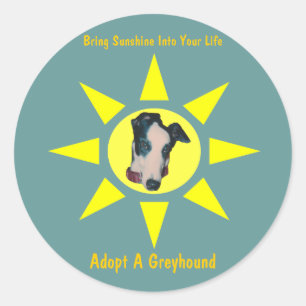 Anta en greyhound Sunshine i din livstidssymbol Runt Klistermärke