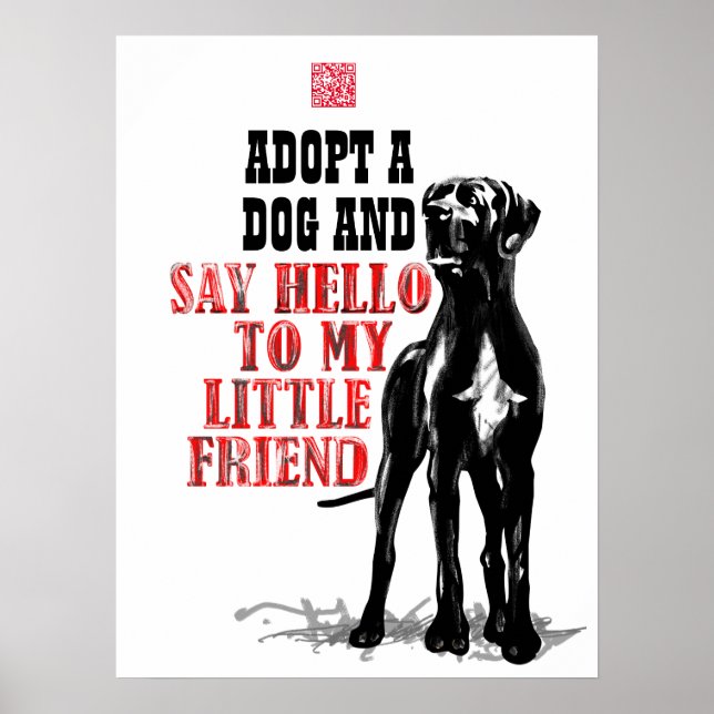 Anta en Hund Great dane Poster (Framsidan)
