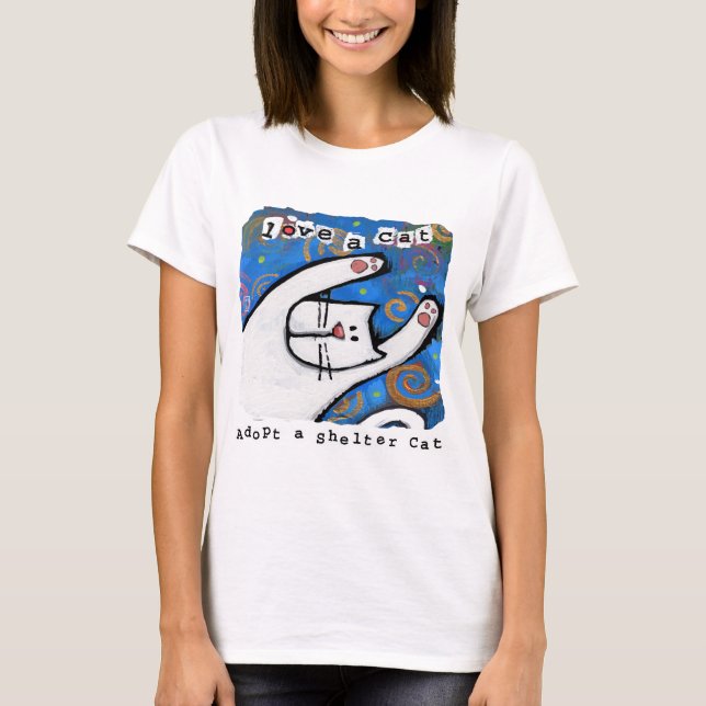 Anta en inkapsling, Kärlek a Cat T-shirt (Framsida)