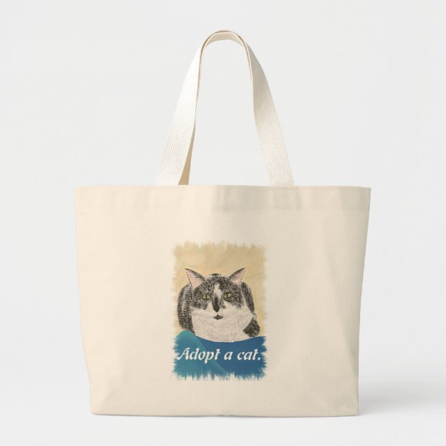 Anta en kattbefordran Canvas Bags Jumbo Tygkasse (Framsidan)