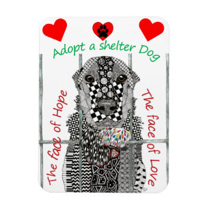 Anta en Shelter Hund Magnet 3"x4"