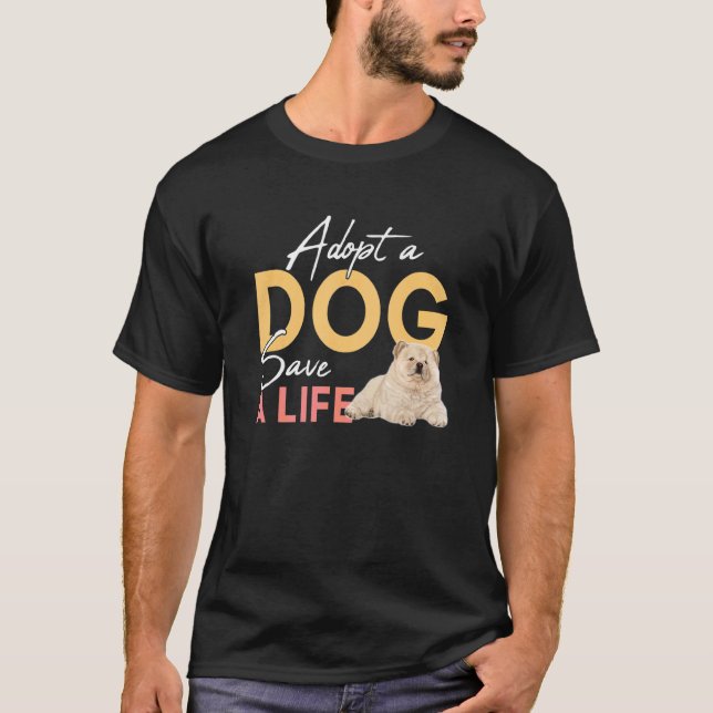 Anta en Spara A Life Rädding Chow Chow T Shirt (Framsida)