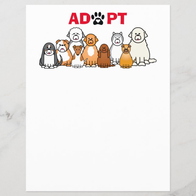 Anta en text för sällskapsdjur med illustrerade dj reklamblad (Framsidan)