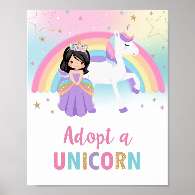 Anta ett aktivitetsspel för Unicorn-Födelsedagsfes Poster (Framsidan)