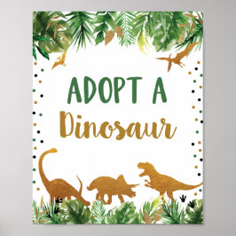 Anta ett Dinosaur Birthday Bord-tecken Poster