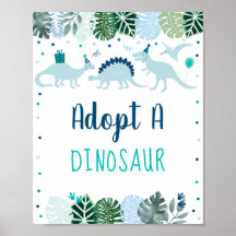 Anta ett Dinosaur Birthday-tecken - signera Dinosa