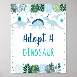 Anta ett Dinosaur Birthday-tecken - signera Dinosa Poster