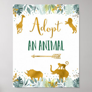 Anta ett djurhälsointyg för Grey Guld Safari Birth Poster