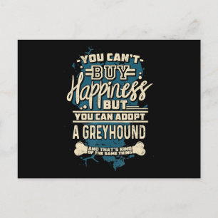 Anta ett greyhound T-Shirt Rädding Hund tröja Meddelande Vykort