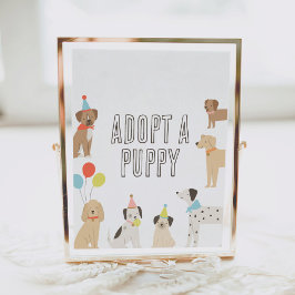 Anta ett marionettmärke Hund Birthday Bord Poster