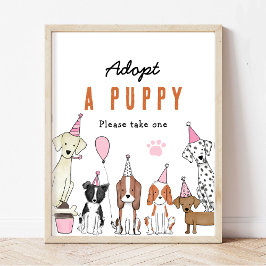 Anta ett marionettstecken för Pawty Hund Bord Poster