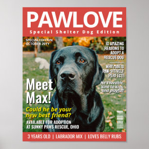 Anta ett Pet Anpassningsbar Magazine Cover, Pet Po Poster