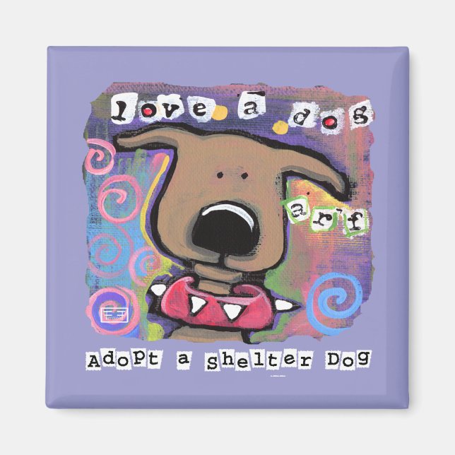 Anta ett skydd för hund, Kärlek a hund Magnet (Framsidan)