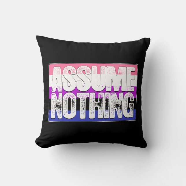 Anta ingenting den Genderfluid prideflagga Kudde (Framsida)