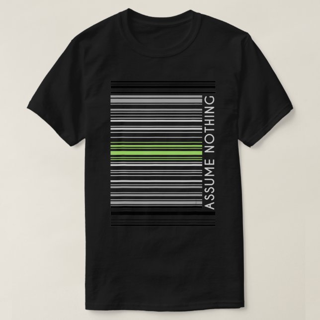 Anta inget Agender Flagga Barcode Genderqueer Qu T Shirt (Design framsida)
