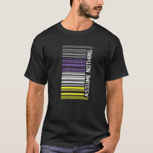 Anta inget genderqueer Flagga Barcode Nonbinary T Shirt