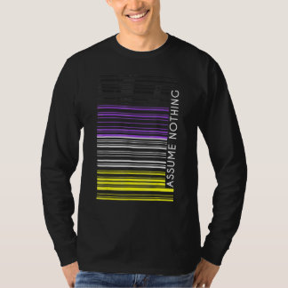 Anta Inget Icke-binär Flagga Streckkod Enby Gender T Shirt