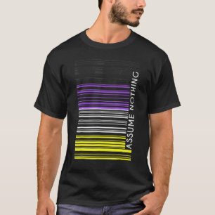 Anta inget icke-binärt Flagga Barcode Enby Genderq T Shirt