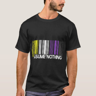 Anta inget icke-binärt Flagga Barcode Enby Genderq T Shirt