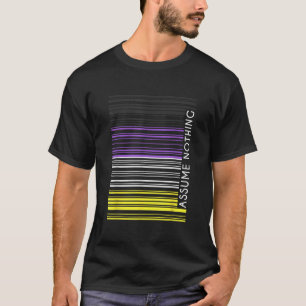 Anta inget icke-binärt Flagga Barcode Enby Genderq T Shirt