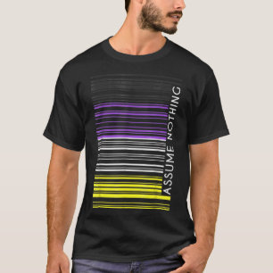 Anta inget icke-binärt Flagga Barcode Enby Genderq T Shirt