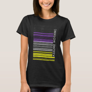 Anta inget icke-binärt Flagga Barcode Enby Genderq T Shirt