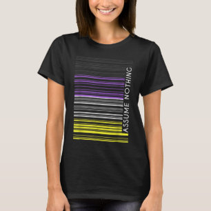 Anta inget icke-binärt Flagga-streckkod T Shirt