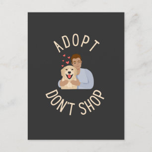 Anta inte - Hund adoption Vykort
