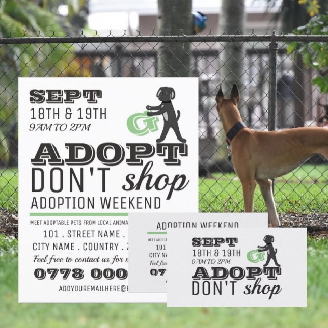 Anta inte köp, pet Adoption Event Advertising Flygblad (Skapare uppladdad)
