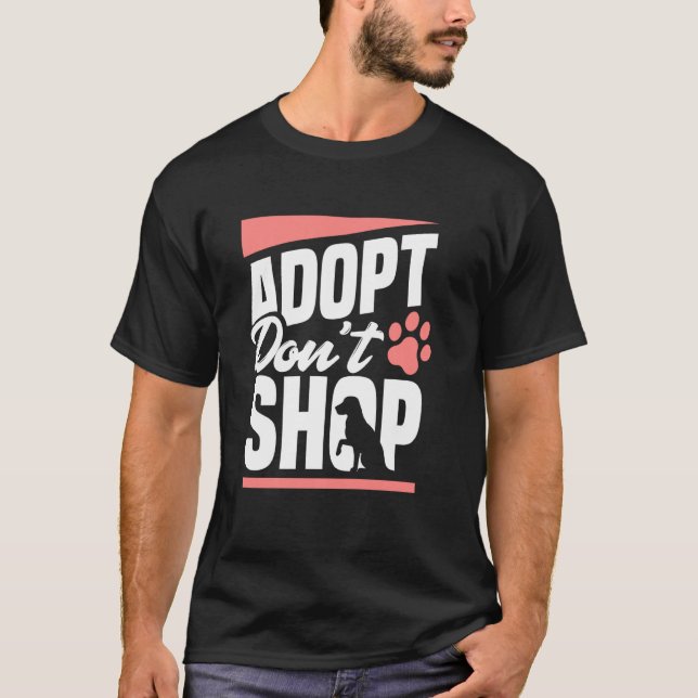 Anta inte Shop Hundar Cats räddade Djur älskare T Shirt (Framsida)