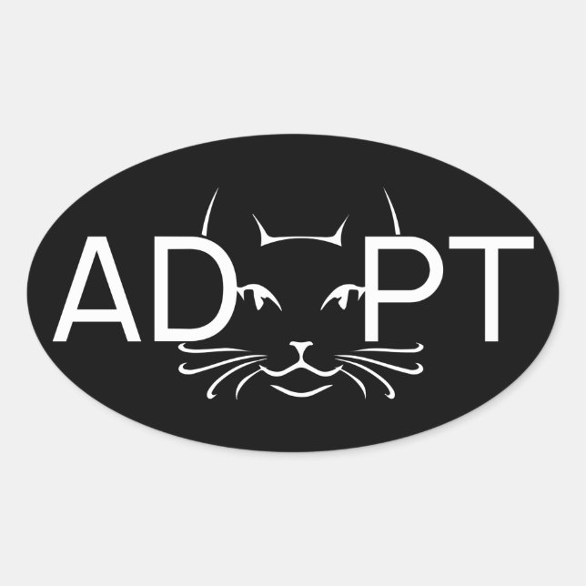 Anta kattvit ovalt klistermärke (Framsida)