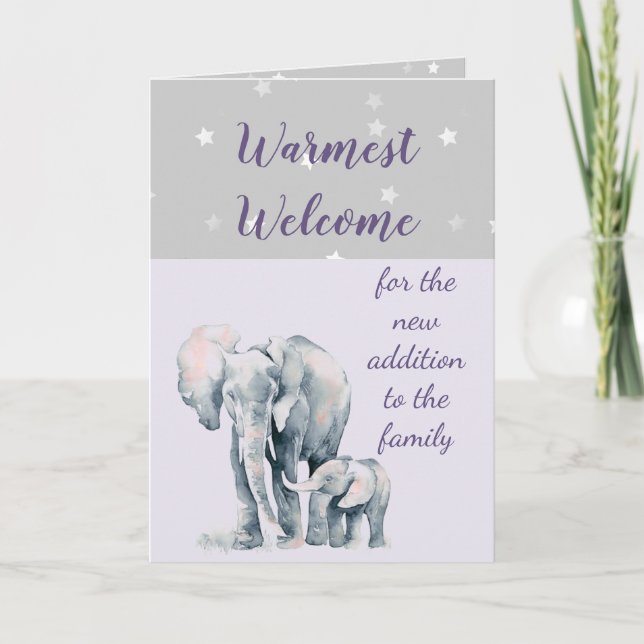 Anta nytt tillsatscute Baby Elephant Kort (Framsida)