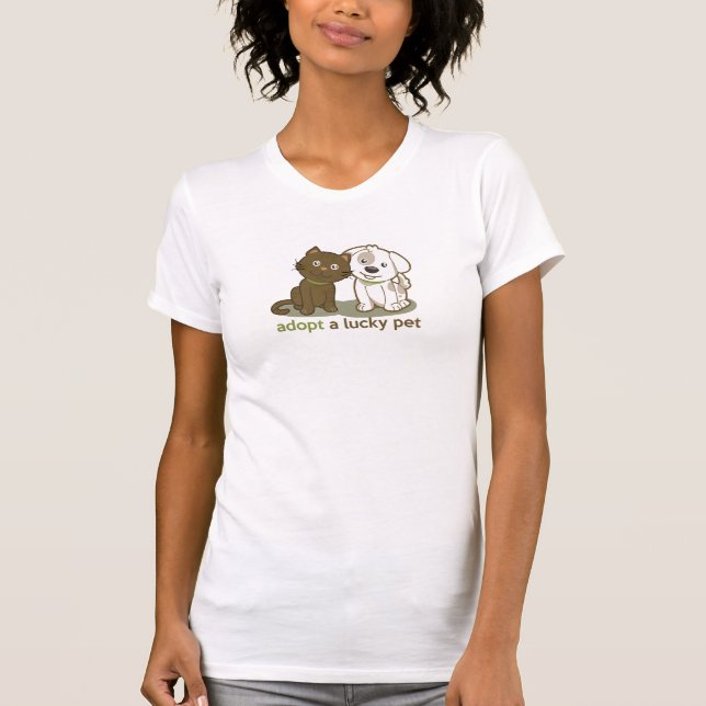 Antag ett lyckligt sällskapsdjur t-shirt (Framsida)
