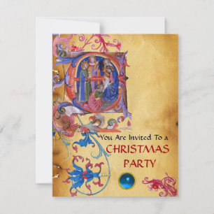 ANTAGANDE AV MAGI BLOMMIGT CHRISTMAS PARCHMENT INBJUDNINGAR