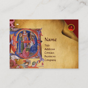 ANTAGANDE AV MAGI NATIVITY CHRISTMAS PARCHMENT VISITKORT