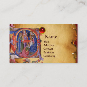 ANTAGANDE AV MAGI NATIVITY CHRISTMAS PARCHMENT VISITKORT