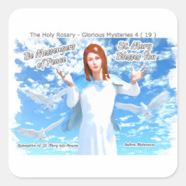 Antagande av St. Mary i himlen Fyrkantigt Klistermärke