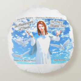 Antagande av St. Mary i himlen Rund Kudde