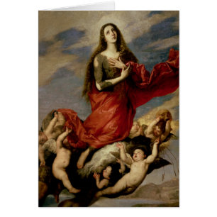 Antagandet av Mary Magdalene, 1636 Hälsningskort