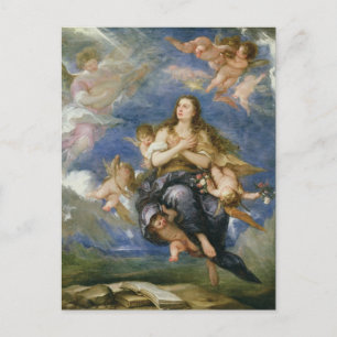 Antagandet av Mary Magdalene (olja på arbetsyta) Vykort