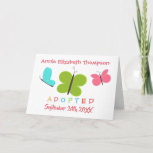 Antagen fjäril-adoption - eget namn inbjudan