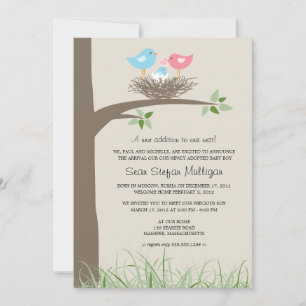 Antagningsmeddelande om Baby Birds bo Inbjudningar