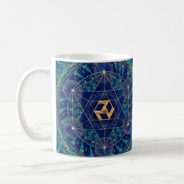 Antahkarana i Helig Geometry Ornament Kaffemugg (Vänster)