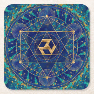 Antahkarana i Helig Geometry Ornament Underlägg Papper Kvadrat