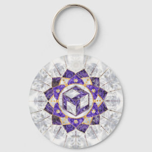 Antahkarana in Lotus Mandala- Amethyst and Pearl Nyckelring