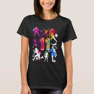 ANTAL 11 ÅR FOOTBALL 11:E FÖDELSEDAGEN T SHIRT